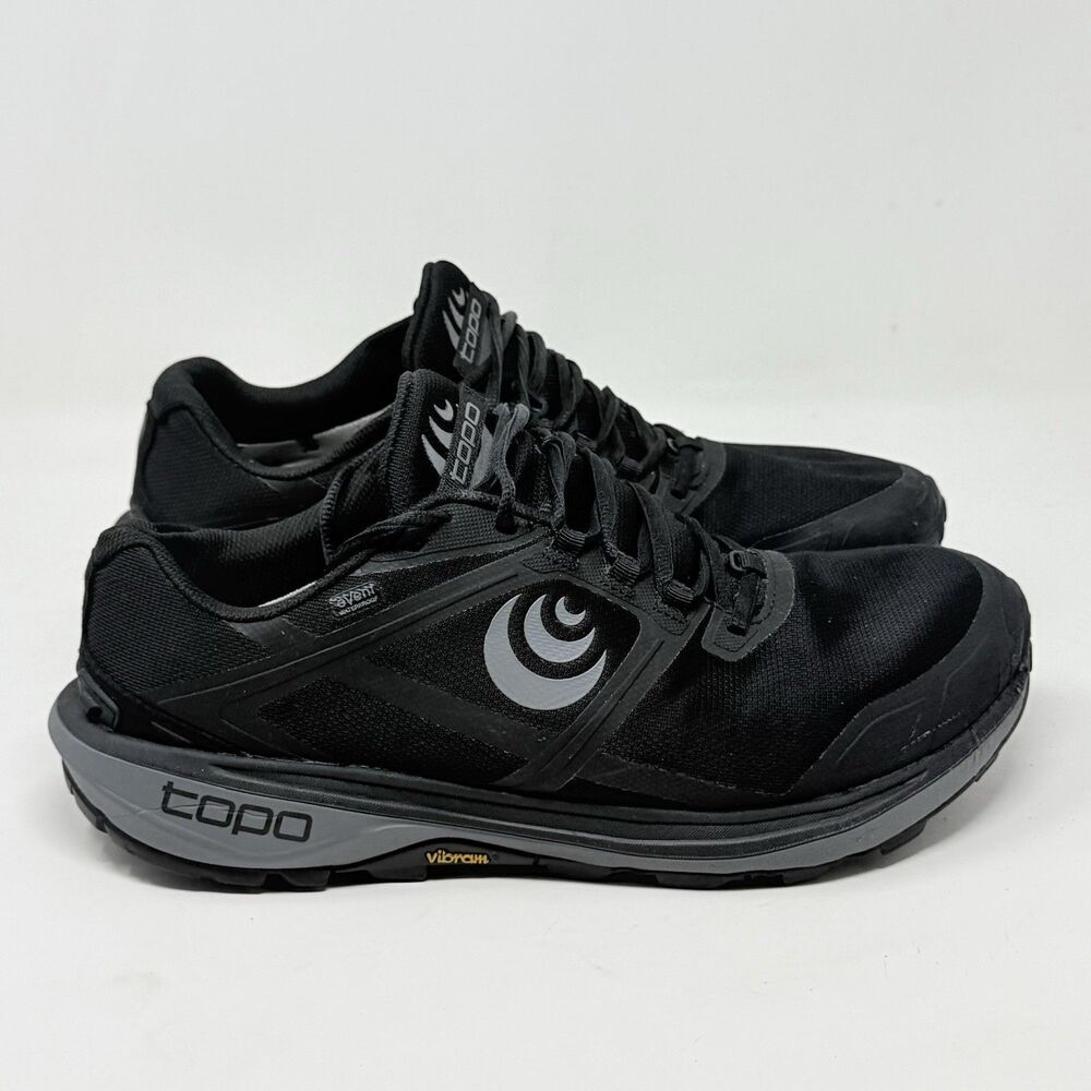 Topo Athletic Terraventure 4 Waterproof Trail Running Shoes Mens 10 Black Gray